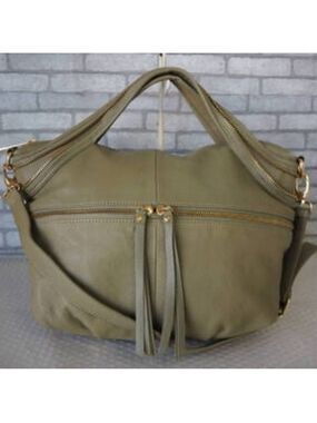 Kelsi Dagger Green Slouchy Shoulder Bag with Adjustable Strap